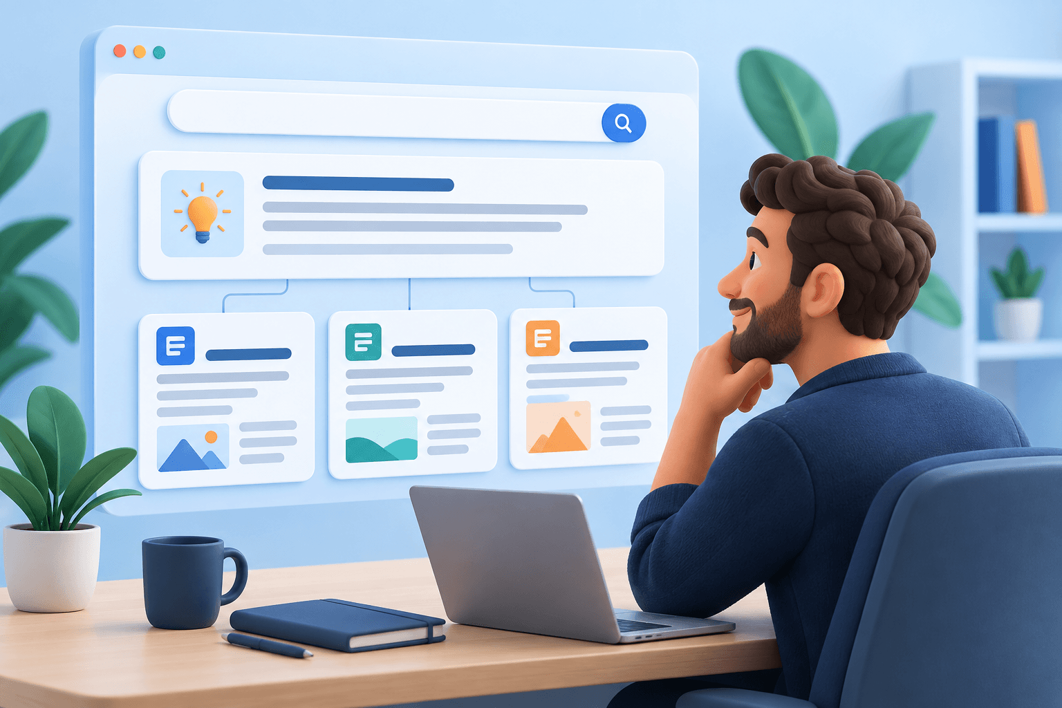 Website owner reviewing a search answer and its supporting sources.