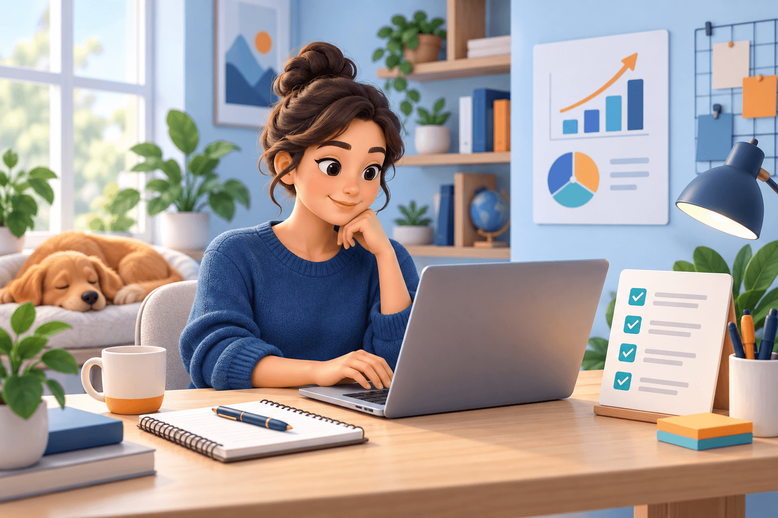 Freelance SEO specialist preparing a client performance report.