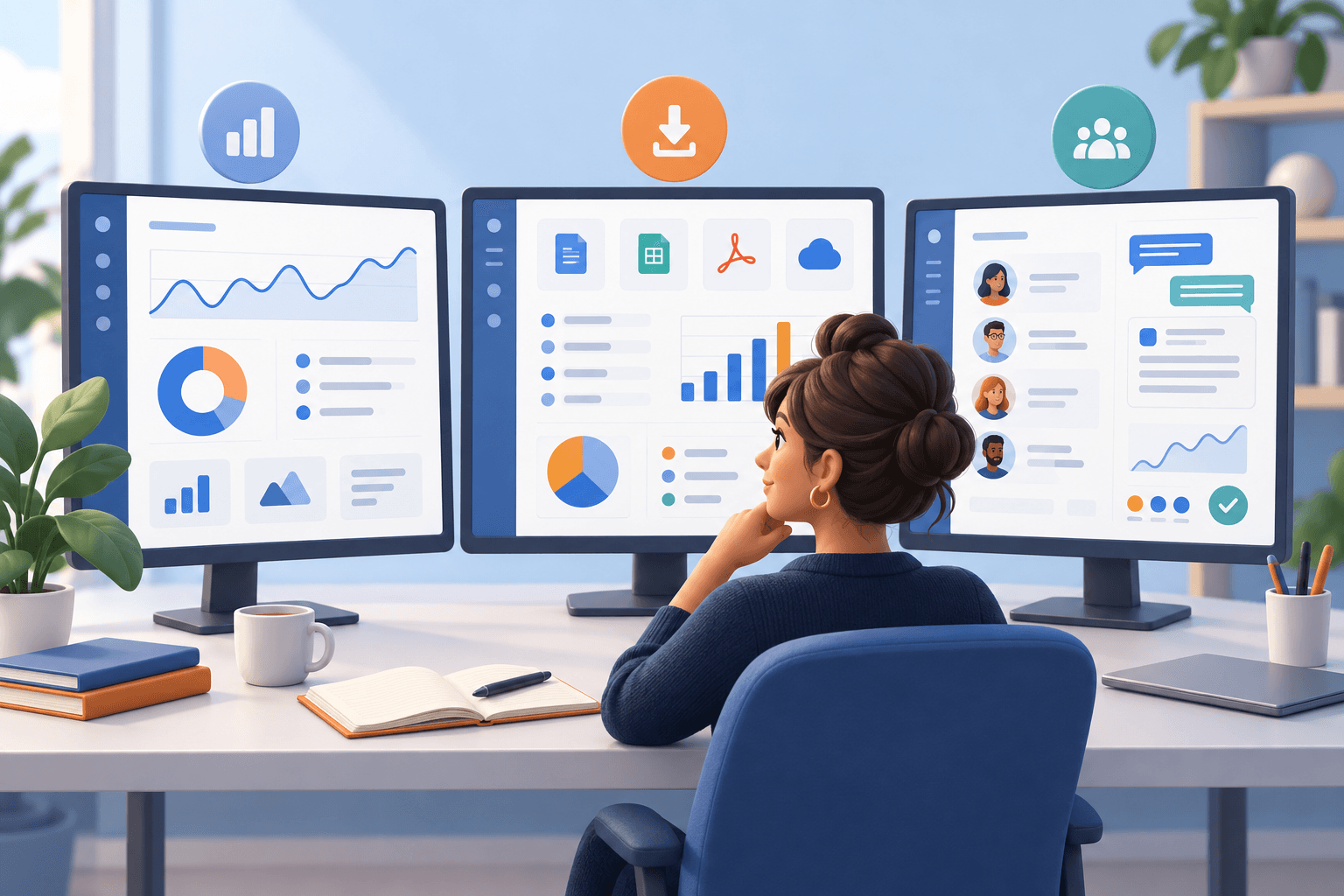 Consultant comparing SEO reporting tools and their features.